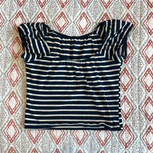 Brandy Melville Blue Striped Cropped Tank